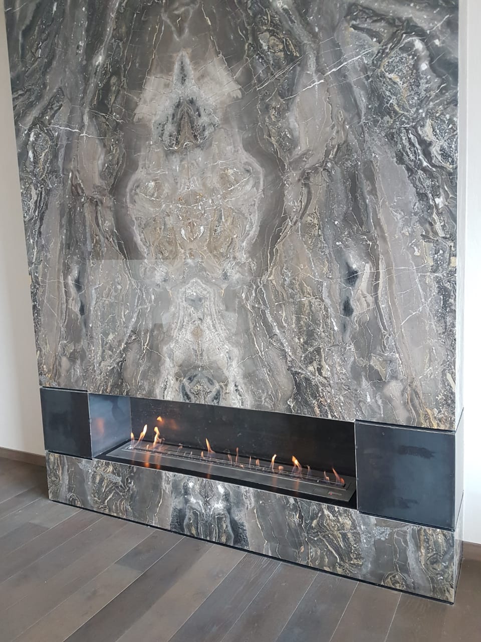 chimenea etanol encendido automatizado